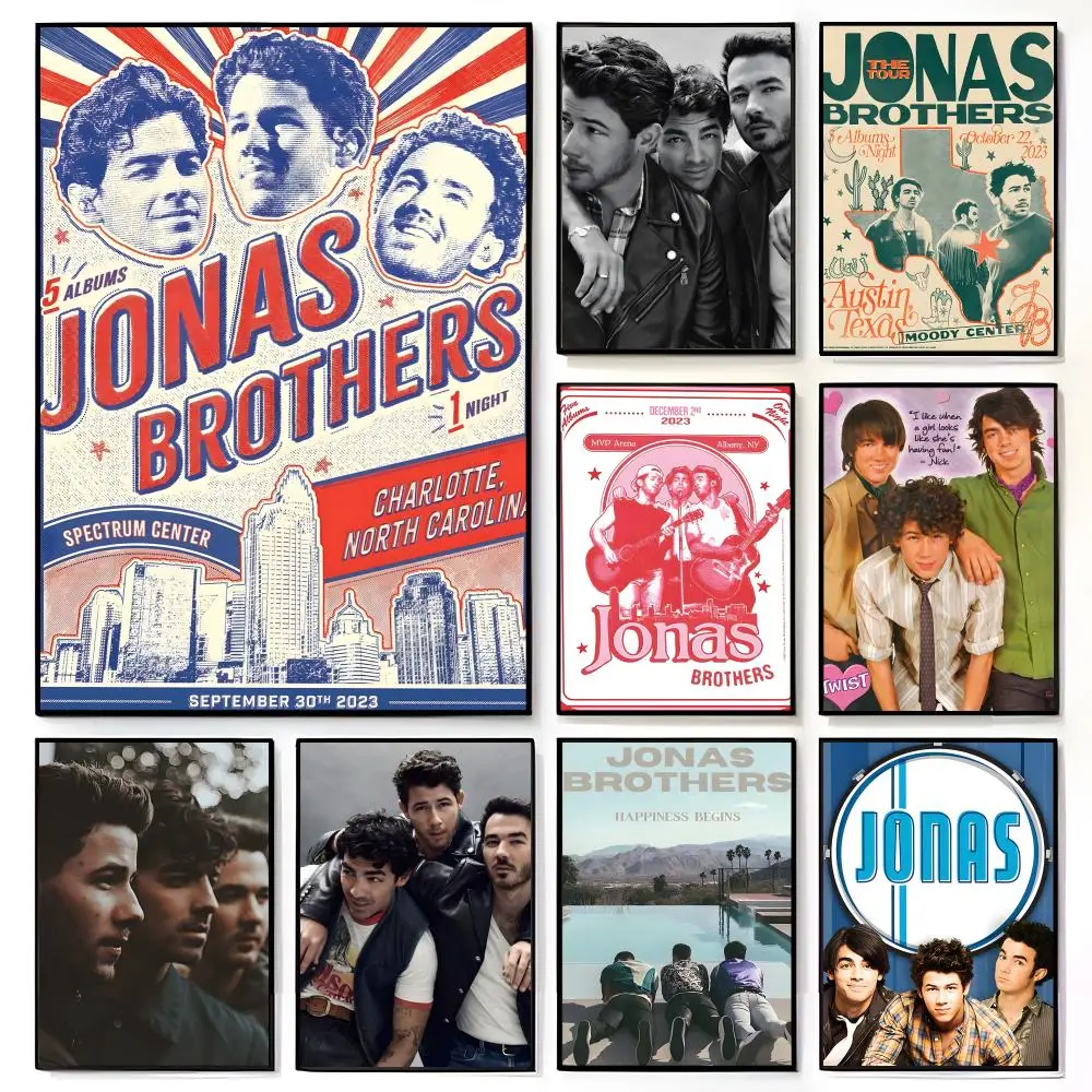 Póster popular y llamativo de la banda americana J-Jonas B-Brothers, mural de película americana, decoración de pared para habitación de niños, impresión