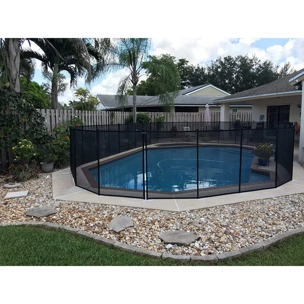 

Pool Fence Movable Child Safety Pool Fencing Easy Installation with Hardware Included Inground Pool Mesh Fence