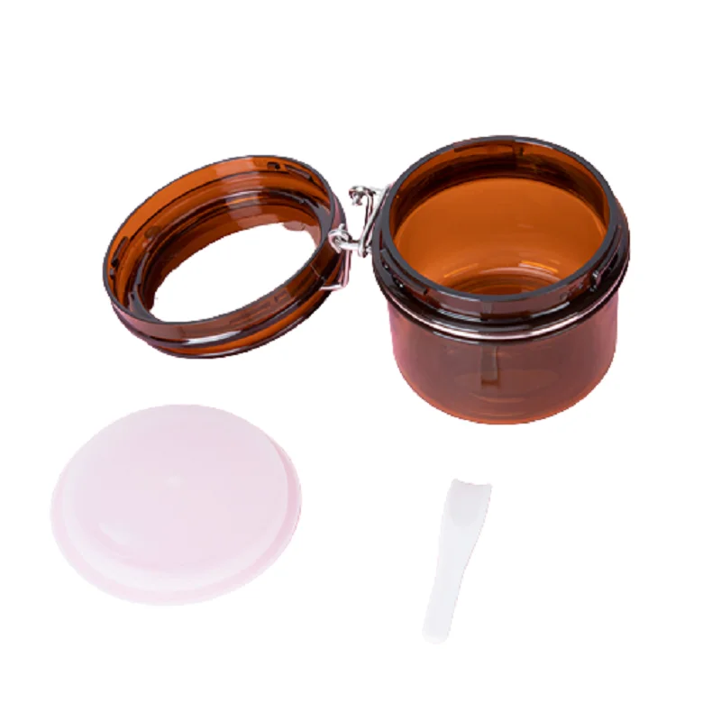 10pcs Cosmetic Container Empty Clear Brown Round Bath Salt Powder Cream Pots 170ml 220ml PET Plastic Good Sealing Screw Lid Cans