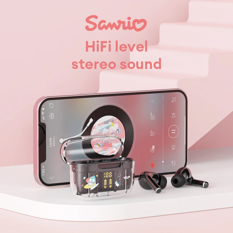 Sanrio BL20 Bluetooth Drahtlose Ohrhörer Nette Hallo Kitty Anime Kopfhörer HIFI Sound Kopfhörer Neue My Melody Pompom Purin