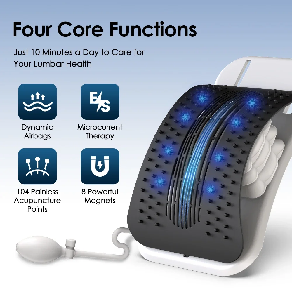 Customizable Electric Back Stretcher for Lower Back Manual Airbag Lumbar Tractor Lumbar Traction Device Lower Back Waist Massage