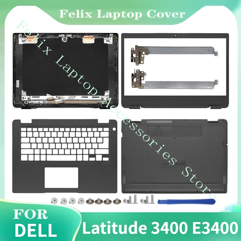 

New For Dell Latitude 3400 E3400 Series LCD Rear Cover/Front Bezel/Palm Cushion/Bottom Cover/Hinge Black 0PTF1G laptop case