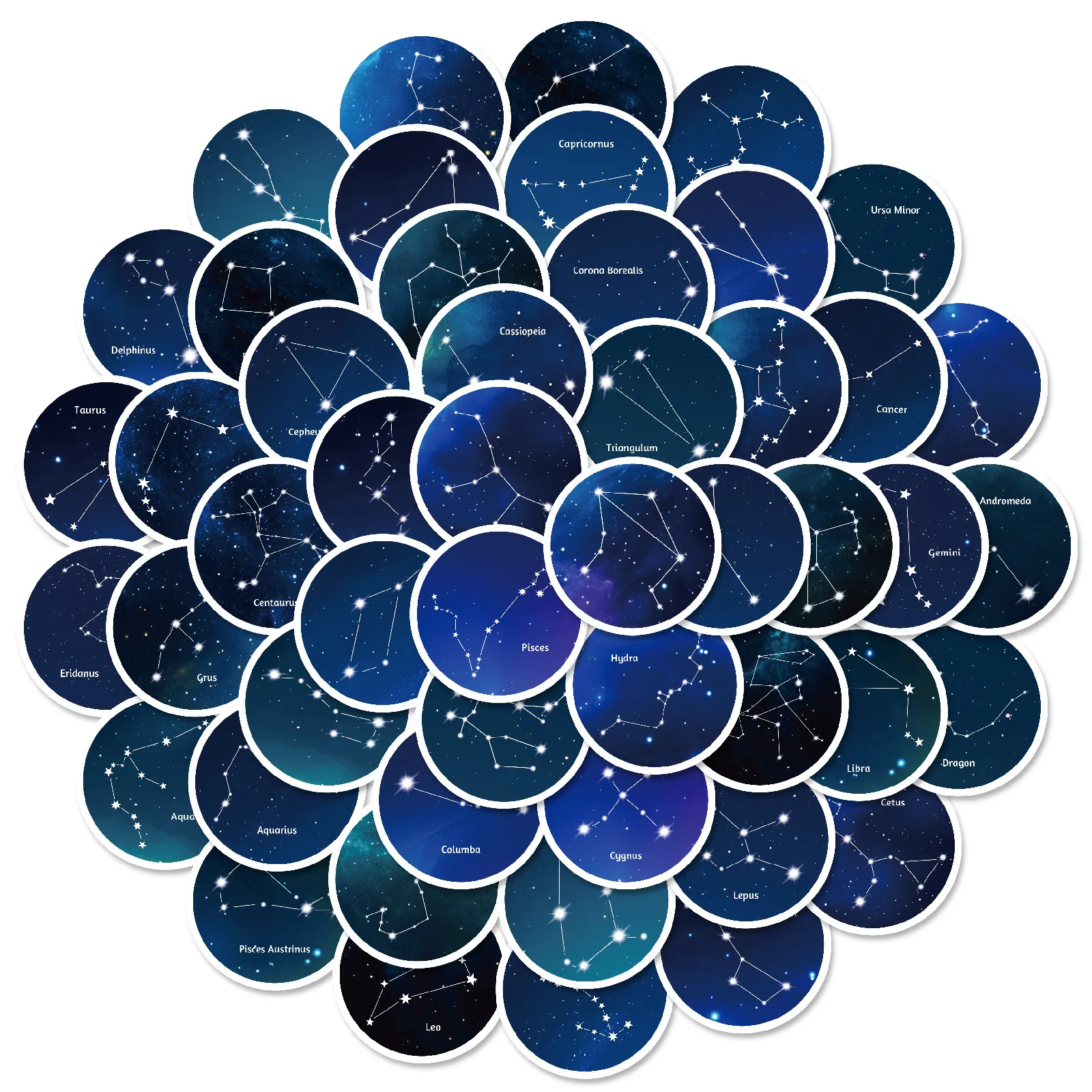 10/30/50 قطعة كوكبة السماء الليلية الكتابة على الجدران ملصق ضوء النجوم الفن الحد الأدنى نمط الكرتون ملصق مائي دفتر الهاتف الغيتار لعبة طفل #3