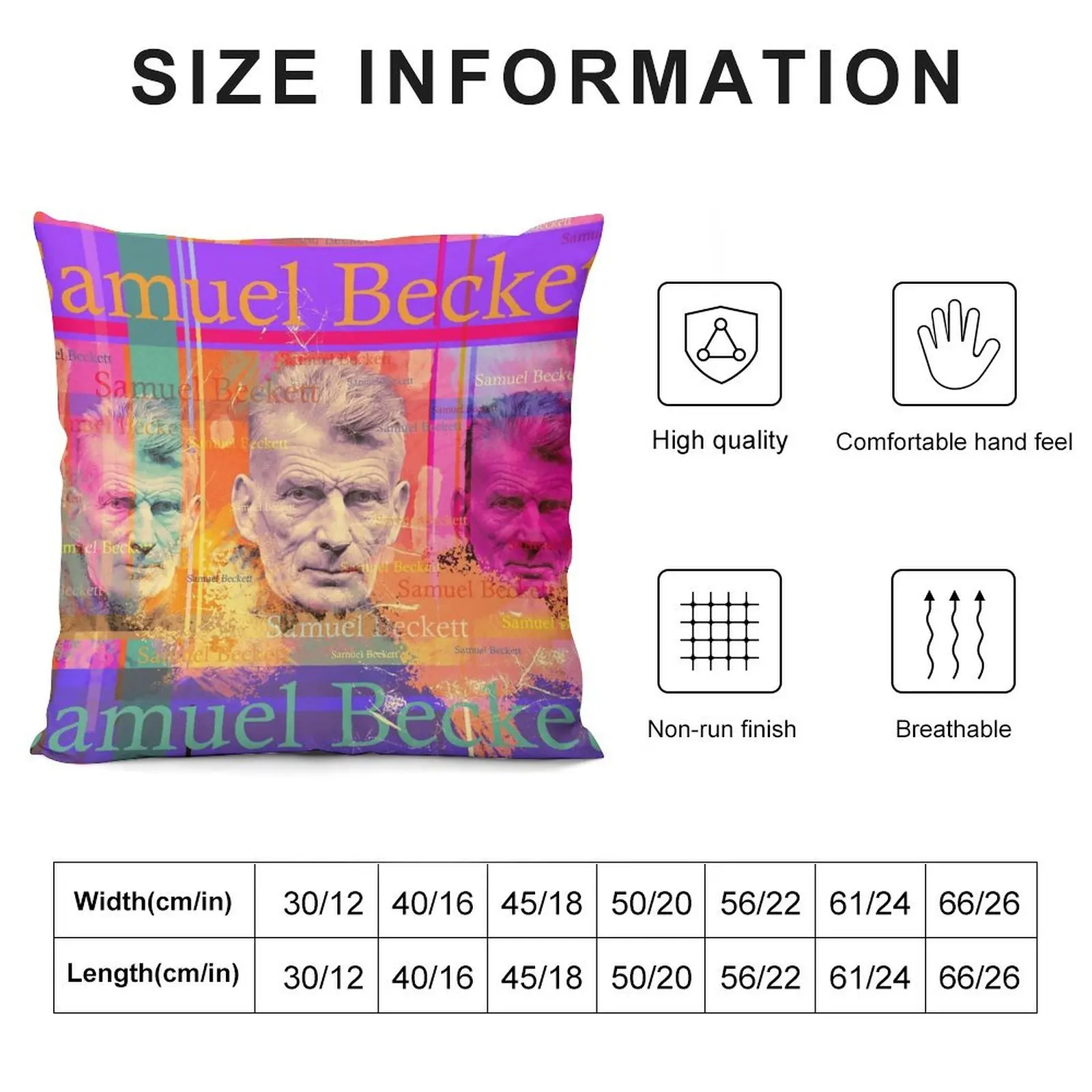 Samuel Beckett portrait, aesthetic, well-known writer Throw Pillow New year pillow