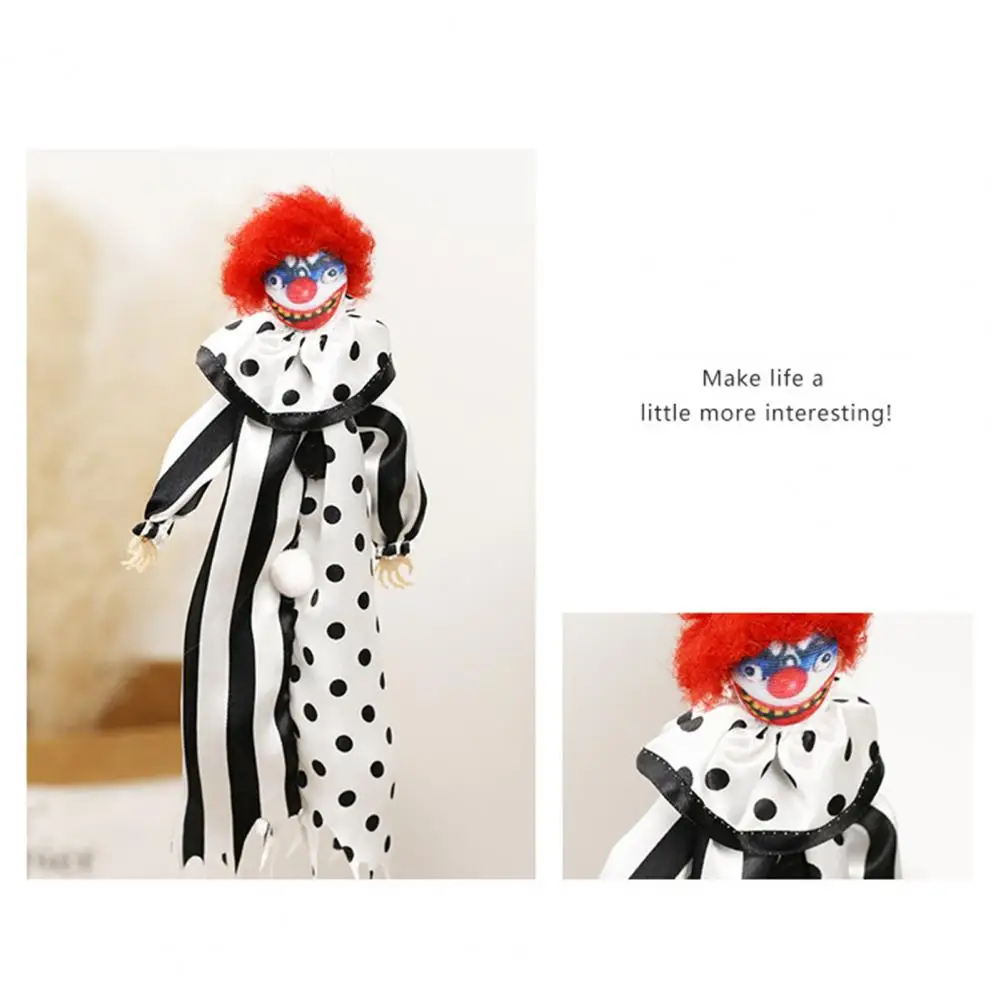 Wrinkle-resistant Party Decor Halloween Decoration Hanging Clown Pendant Jester Plush Ornament for Party Props Haunted House