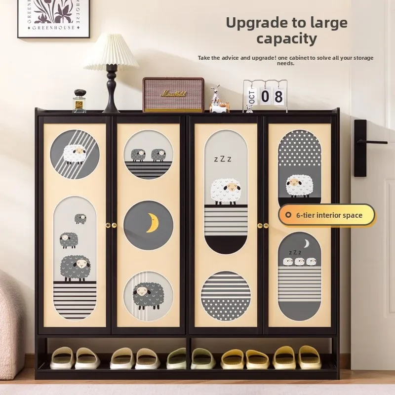 Light luxury multi-layer shoe cabinet, multi-layer large capacity shoe rack, dust-proof storage cabinet, entrance cabinet
