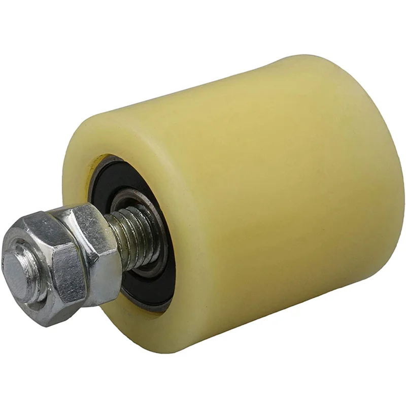 

8PCS 48X50mm Yellow Silver Nylon Steel Flat Roller Bearing Guiding Wheel 6201 M12 Screw For Electric Door Sliding Gate