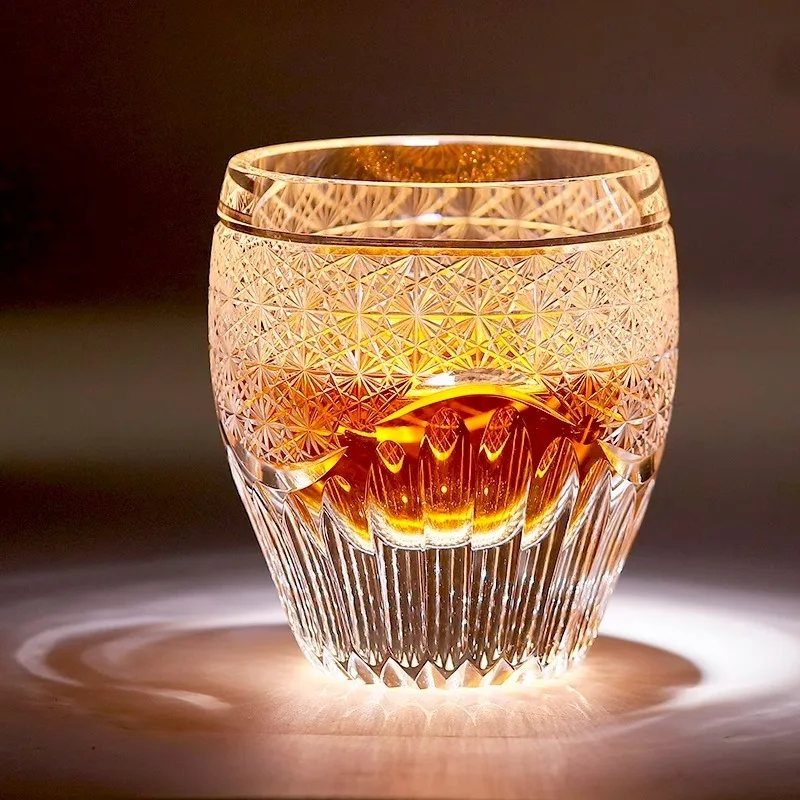 Gafas de whisky Sunshine, copa de degustación de vino de cristal tallada a mano japonesa, vaso de roca de Brandy de lujo EDO Chivas, envío directo