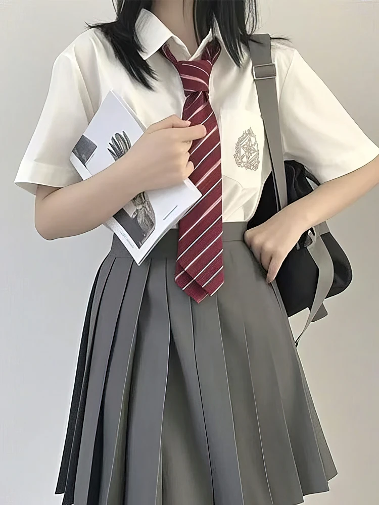 일본 학교 흰색 셔츠 여성 자수 빈티지 고딕 로리타 블라우스 화이트 탑 스위트 오버 사이즈 캐주얼 셔츠 레이디 한국어 New