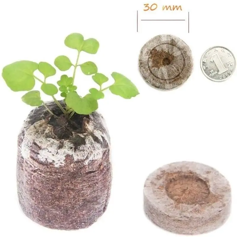 10PCS Compressed Nutrient Soil Nursery Block Peat Pellets for Garden Flowers Planting seedling blocks for Seedling Cultivation