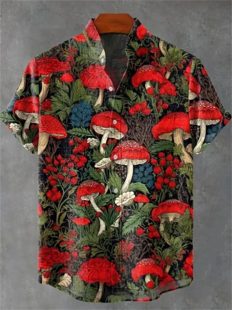 2025 هاواي شاطئ قميص الرجال قصيرة الأكمام قميص غير رسمي شاطئ البحر عطلة شريط مطبوعة ملابس للرجال فضفاضة