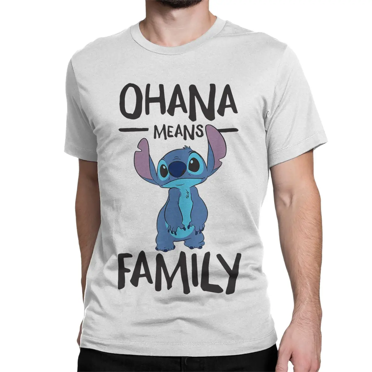 Men Women Ohana Means Family Stitch T Shirts Cartoon Cute Cotton Clothes Novelty Short Sleeve Crewneck Tee Shirt 6XL T-Shirts