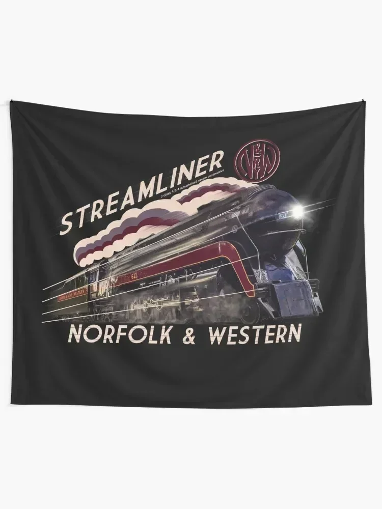 The Gorgeous Norfolk and Western Streamliner Steam Train Locomotive Engine Tapestry House Decor Cute Room Things Tapestry