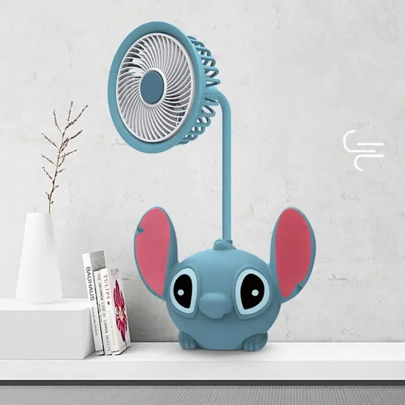 Disney Stitch Portable Electric Fan Miniso Anime Cartoon Cute Pencil Sharpener Kawaii Household Items Girl&Child Holiday Gifts