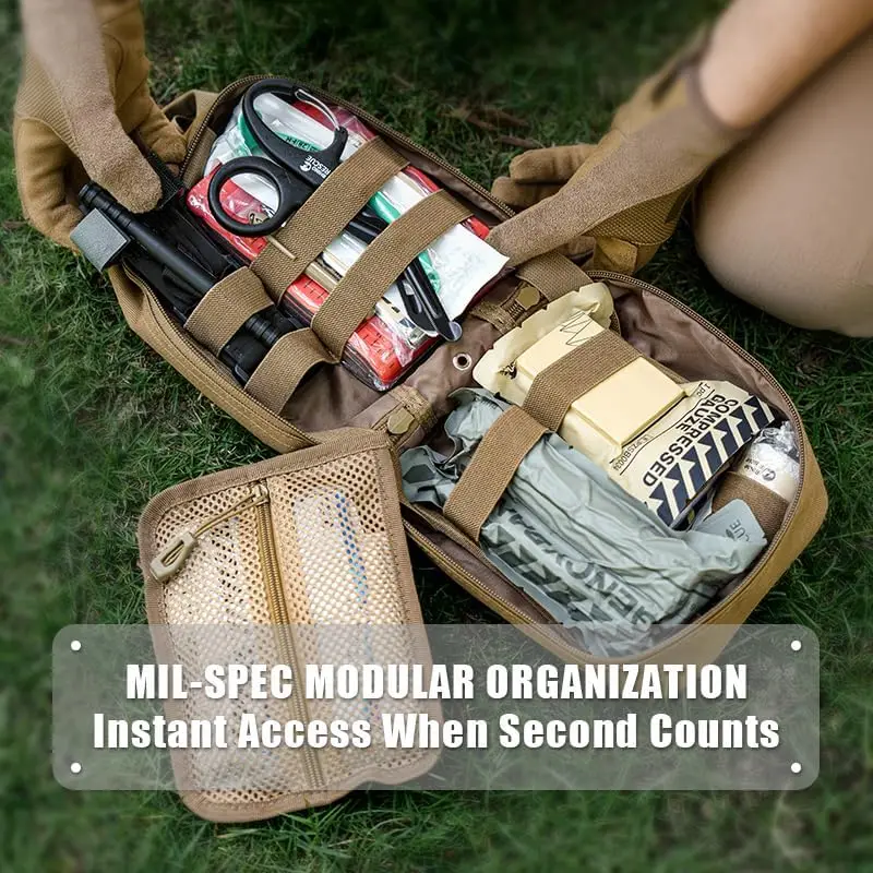 مجموعة الإسعافات الأولية التكتيكية مع عاصبة C-A-T، وحقيبة مولي للجيش والقتال والسيارة والتخييم والسفر والمشي لمسافات طويلة #5