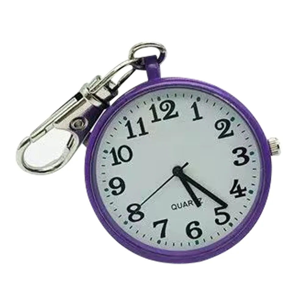 Large Dial Quartz Pocket Watches Luminous Dots Keyring Hanging Watches Minimalist Design Quartz Movement Couple Watch