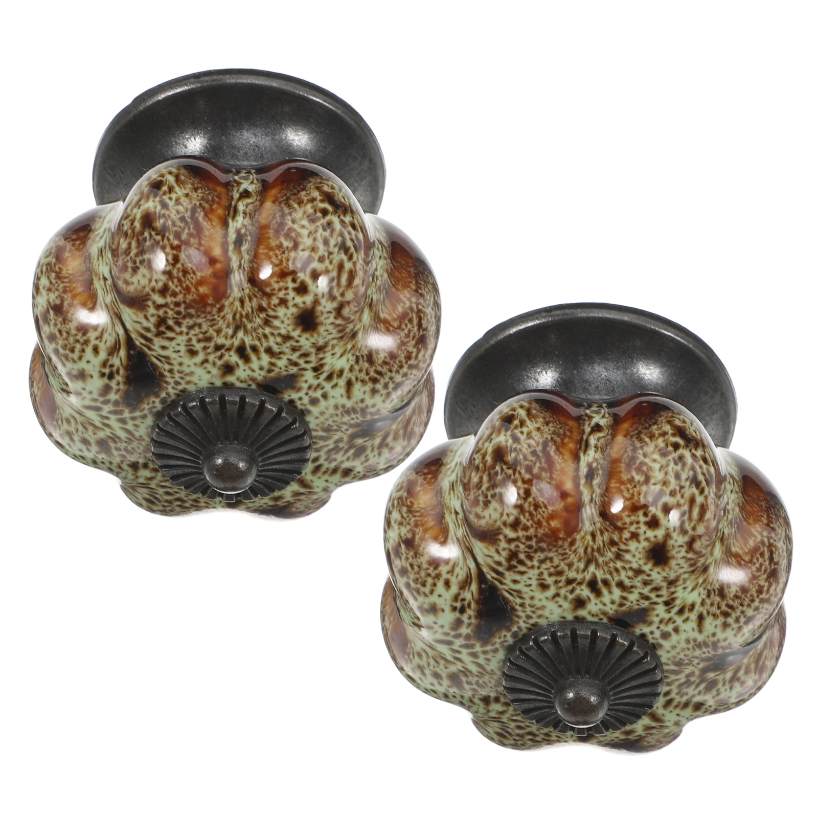 

2pcs Leopard Pattern Ceramic Cabinet Knobs Drawer Pulls for Kitchen Furniture Wardrobe Bookcase Vintage Handles Safe Durable