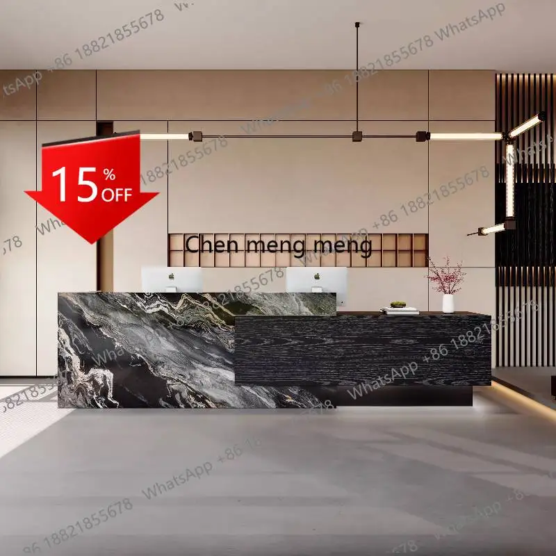 

Стойка ресепшн X173 для школы и спортзала, черная, современный дизайн для отелей и офисов, компьютерный стол-ресепшн, стойка-витрина, мебель