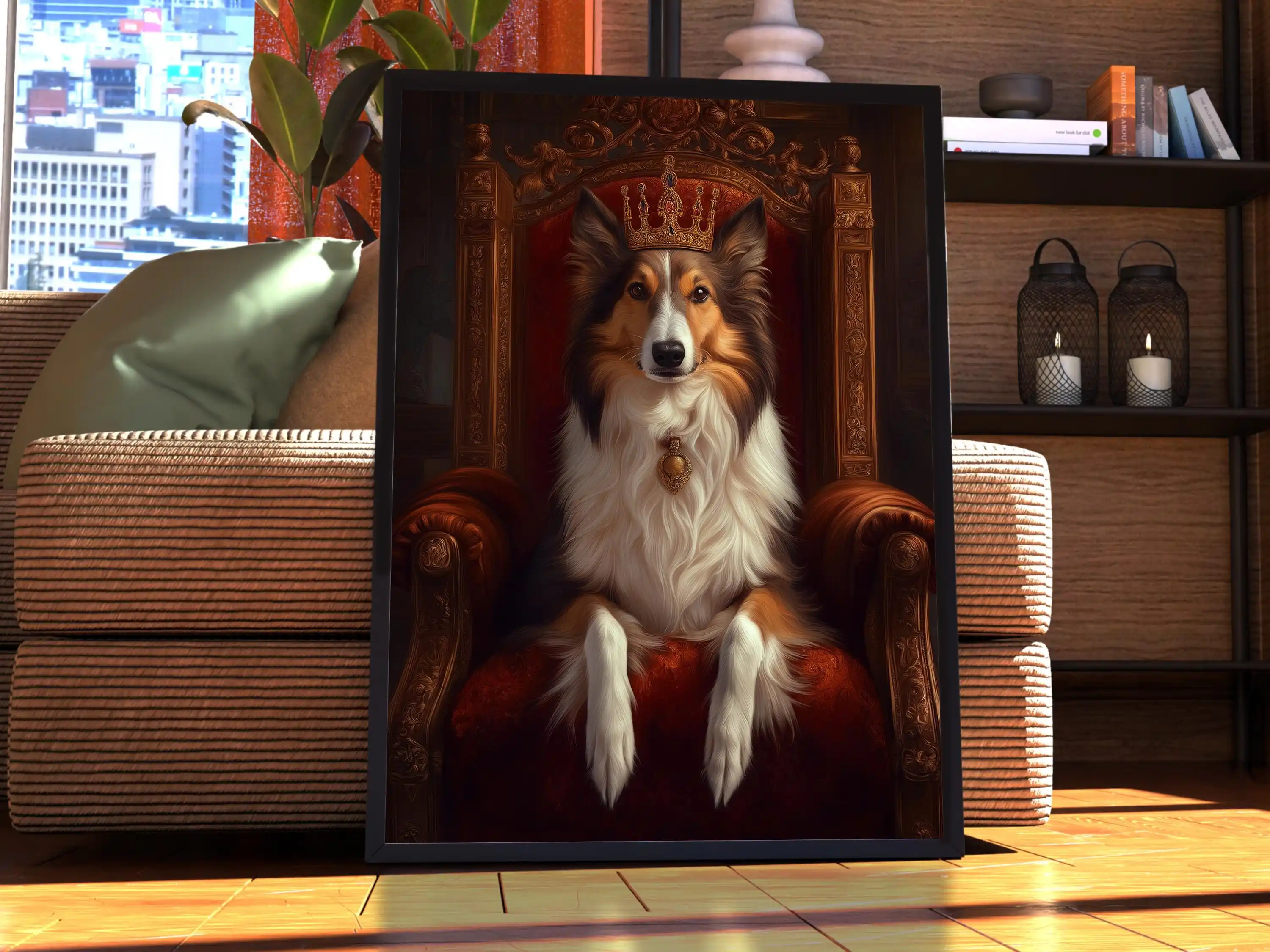 Labrador Shetland Sheepdog Shorthair Saint Bernard Royal Portrait Poster Print Wall Art Pictures Canvas Painting Room Home Decor