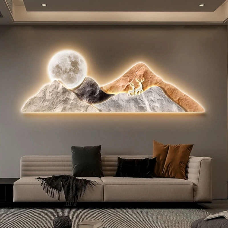 Modern Landscape Frameless Luminescent Interior Painting Led Wall Lamp For Sofa Living Room Dining Room Bedroom ClosetDecoration