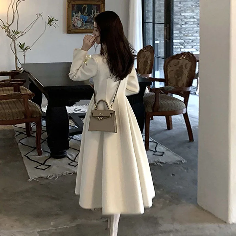 2023 Autumn And Winter New Fashion Small Fragrance Style Temperament Celebrity Slim Fit Thickened Mid Length Woolen Coat Women