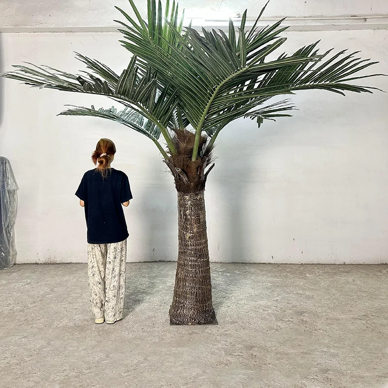 xx-Palm Trees and Rubber Plant 15 ft Fire Resistant Fake Palm Tree Canary Island Date Palm Tree 3 m*