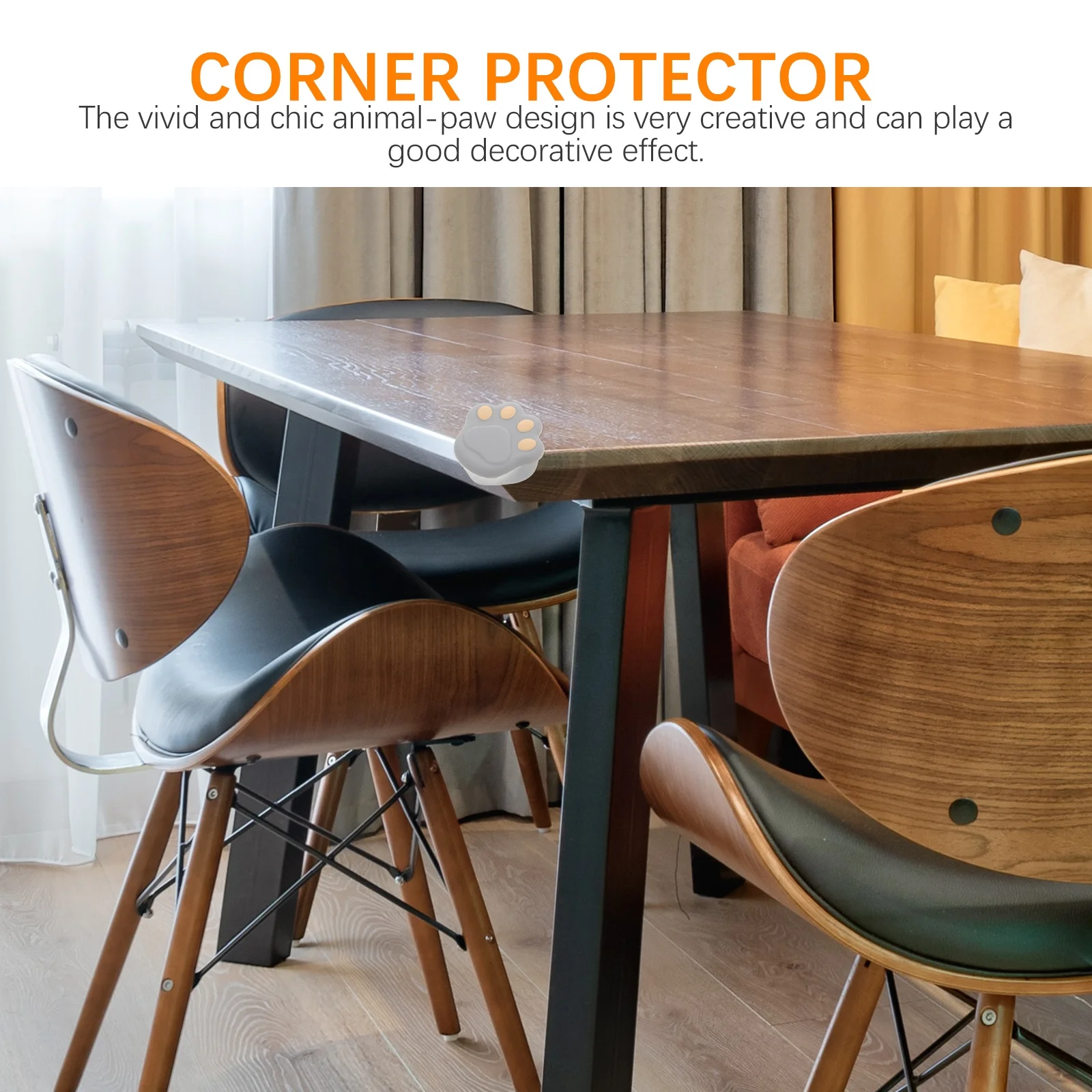 

4Pcs Durable Silicone Table Corner Guards Baby Safety Anti-Collision Edged Protectors for Furniture Home Table Corner Protector