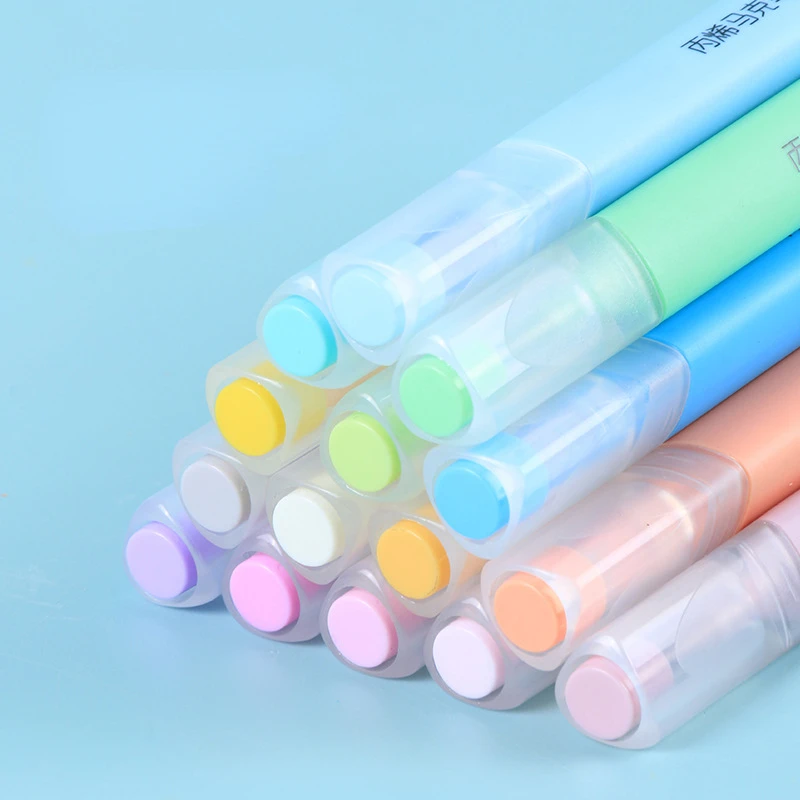 12/24/36/48colors Acrylic Marker Pen Waterproof and Opaque Children's Watercolor Pen Student DIY Painting Art Drawing Pen