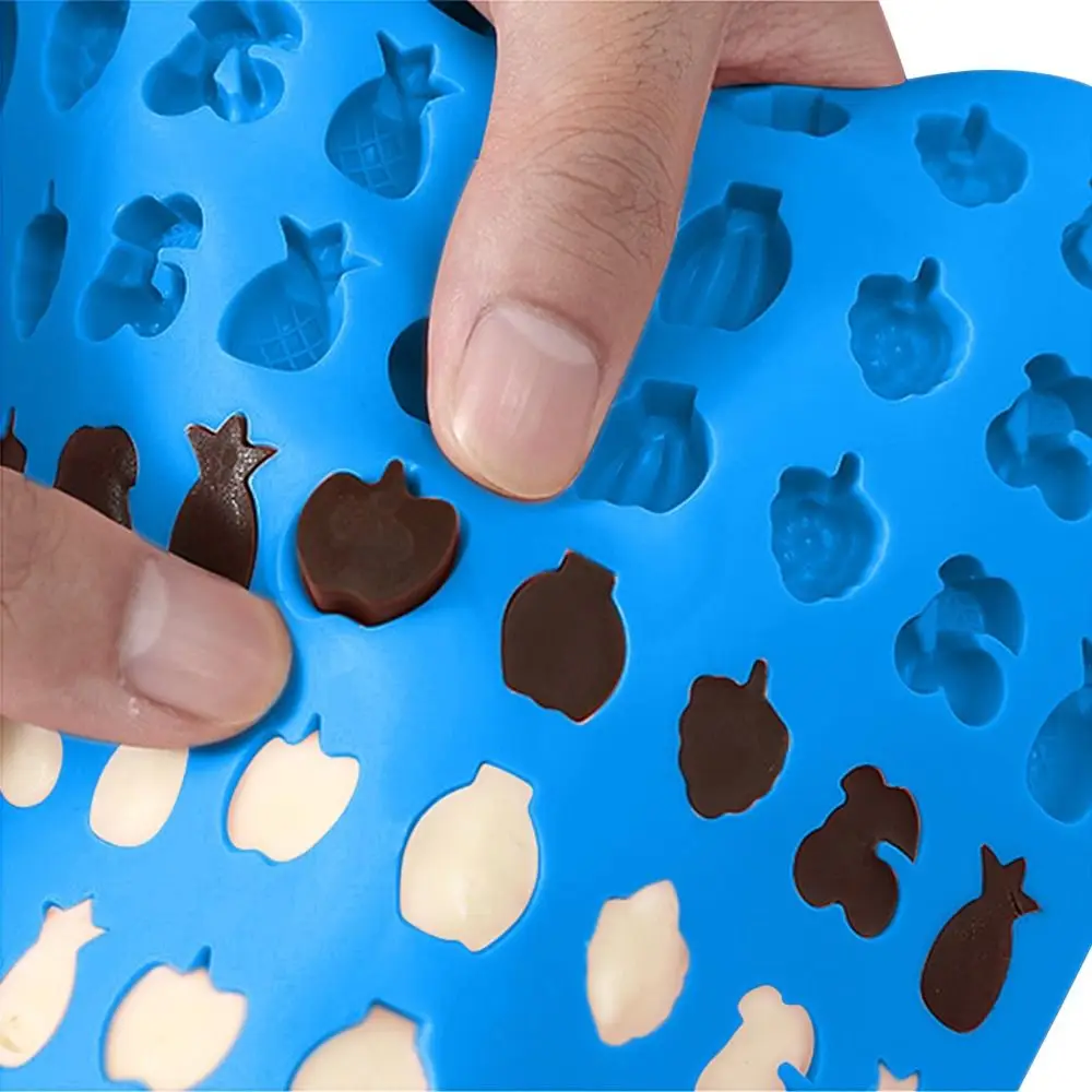 New 66 Cells Gummy Molds Trays Fruit Shapes Cherries Shape Candy Molds Reusable Grape Shape Pudding Mould Candy Making