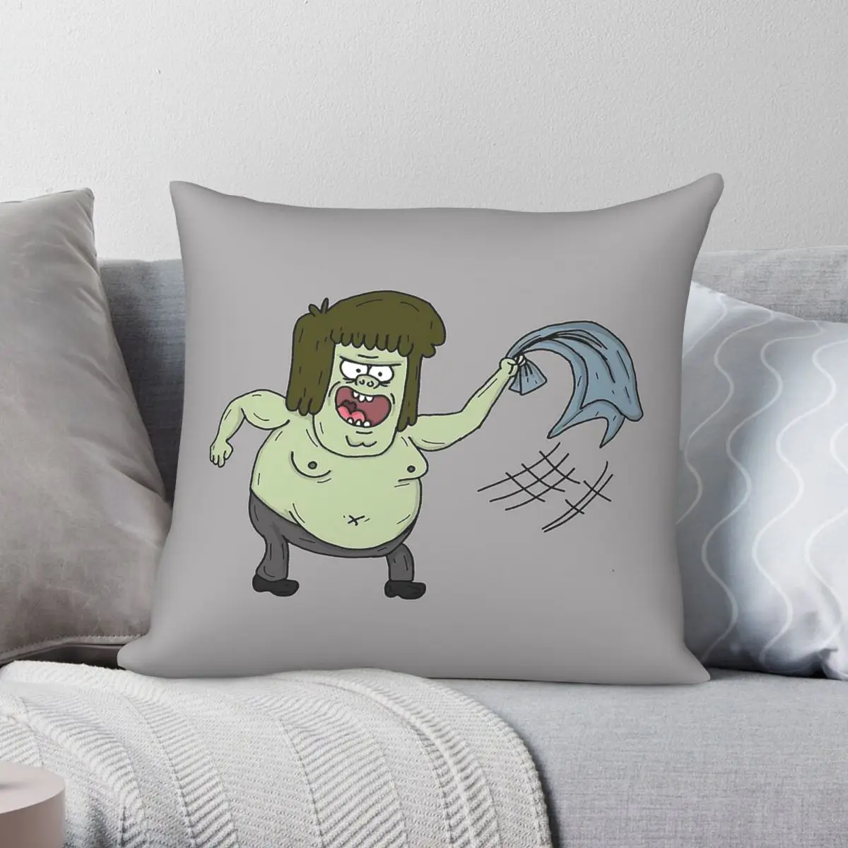 Muscle Man Swinging His Shirt Square Pillowcase Polyester Linen Velvet Pattern Zip Decorative Pillow Case Home Cushion Cover