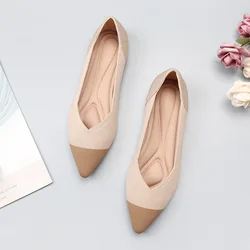 Spring Summer Flat Soft Sole Elegant Shoes Fashion Leisure Women's Flat Shoes Pointed Knitting Elastic Comfortable Shoes