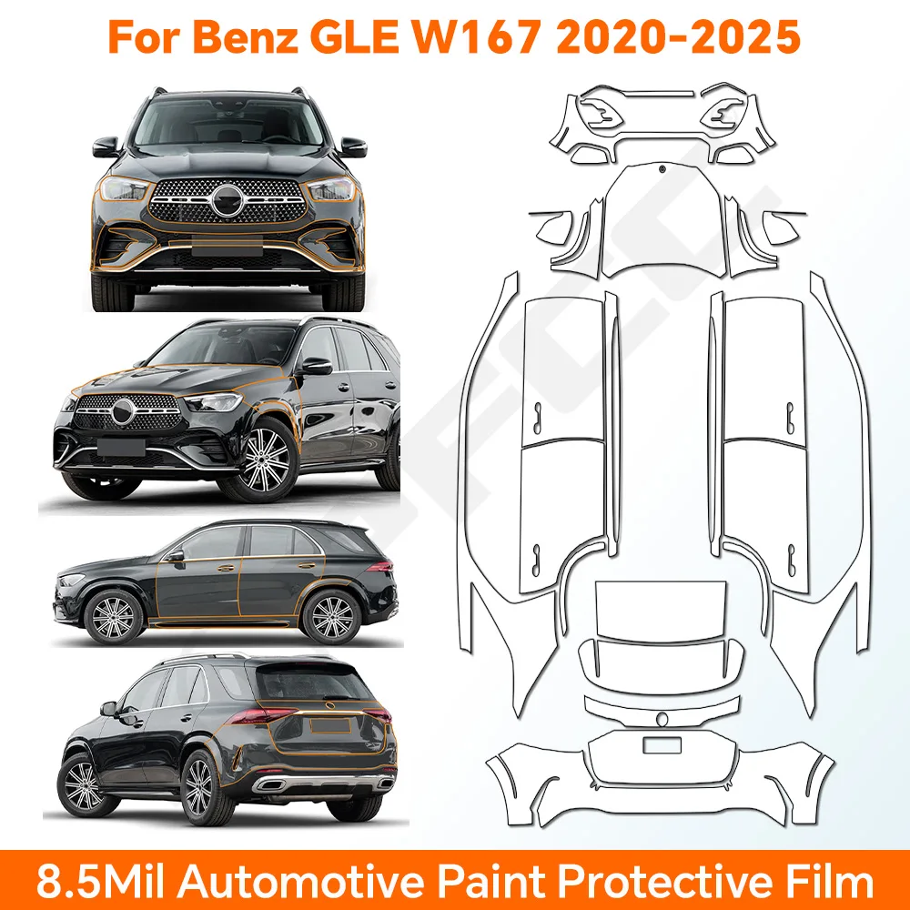 

PPF For Mercedes Benz GLE W167 Base 2020-2023 Luxury 2024 2025 Paint Protection Film Car Body Clear Bra Pre-cut PPF Anti-scratch