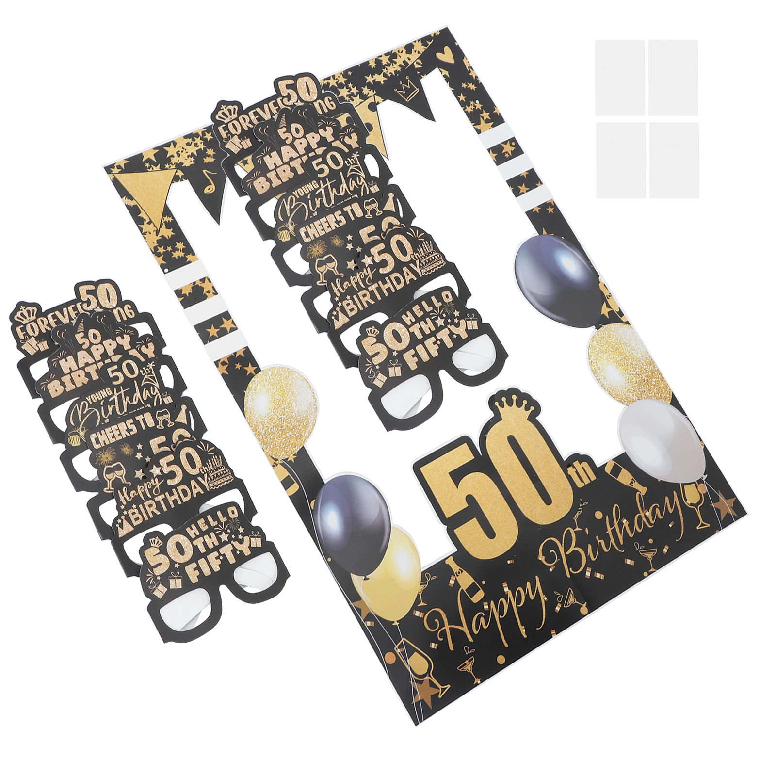 

Birthday Paper Glasses Frame 50th Event Decorations Accessories Party Photo Props