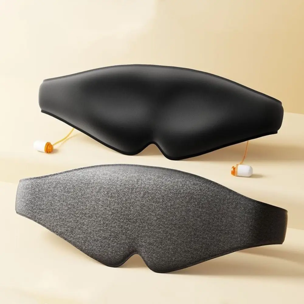 

Soft Sleep Eyemask with Earplugs Sound Insulation Sleep Tool 3D Eye Covers Noise Reduction Adjustable
