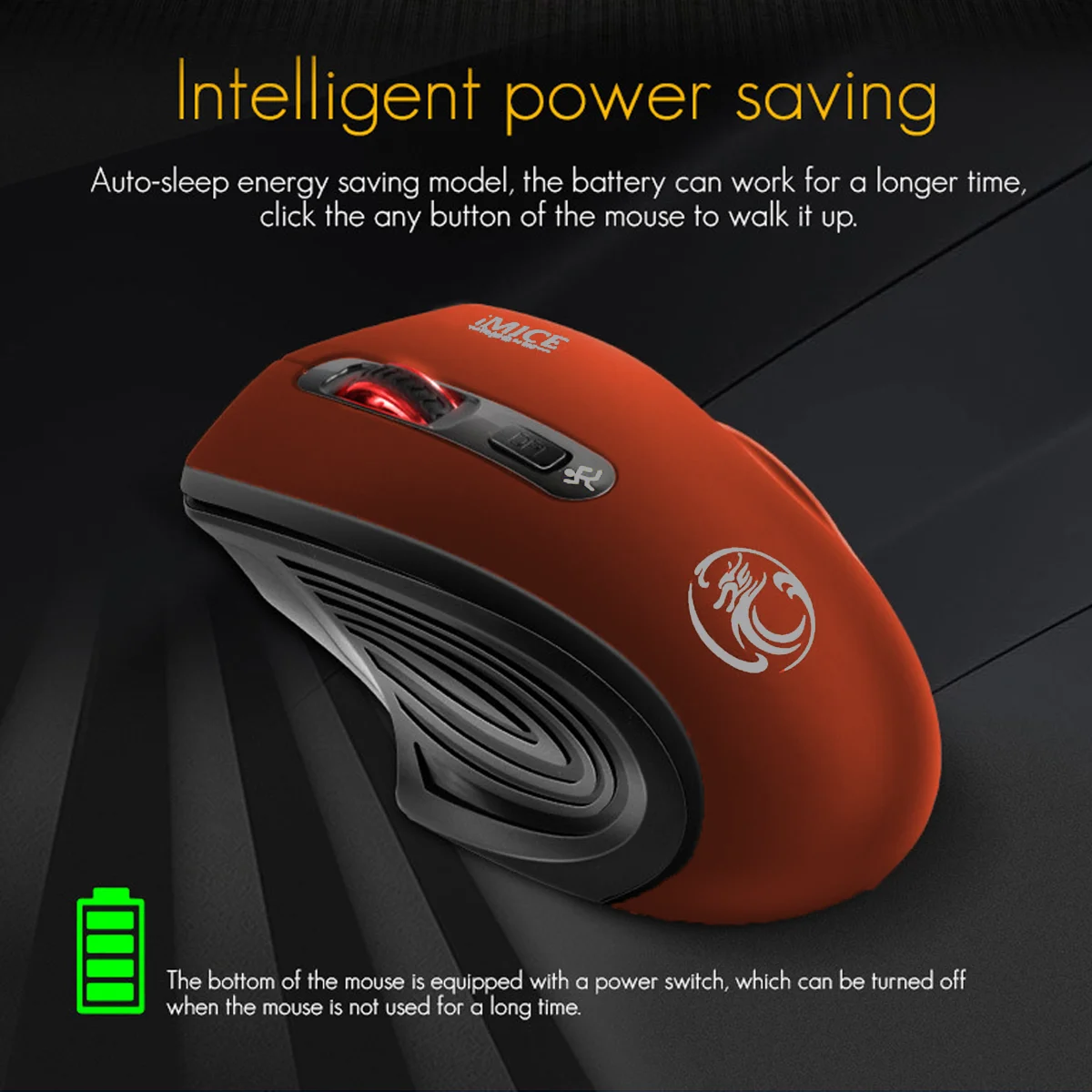 Imice G-1800 2.4G Usb Rode Draadloze Muis Zakelijk Kantoor 4 Knop Gaming Muis Geluid Uit Instelbare Gevoeligheid