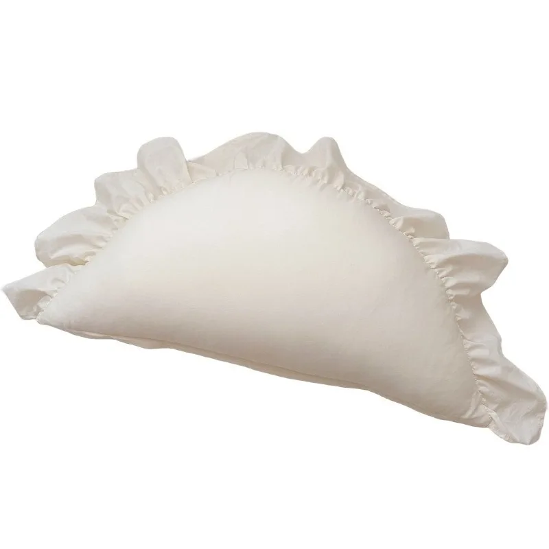 

Cute bedside pillow pure cotton dumpling pillow lotus leaf edge girl heart waist baby anti-collision cushion can be