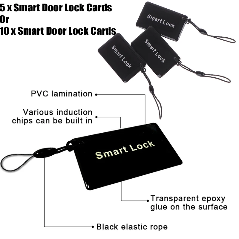บัตร PVC 13.56Mhz สำหรับระบบล็อคประตูอัจฉริยะแบบอิเล็กทรอนิกส์ 5/10 ชิ้น บัตรดิจิตอลสำหรับปลดล็อคด้วยลายนิ้วมือ บัตร RFID ขนาดเล็ก