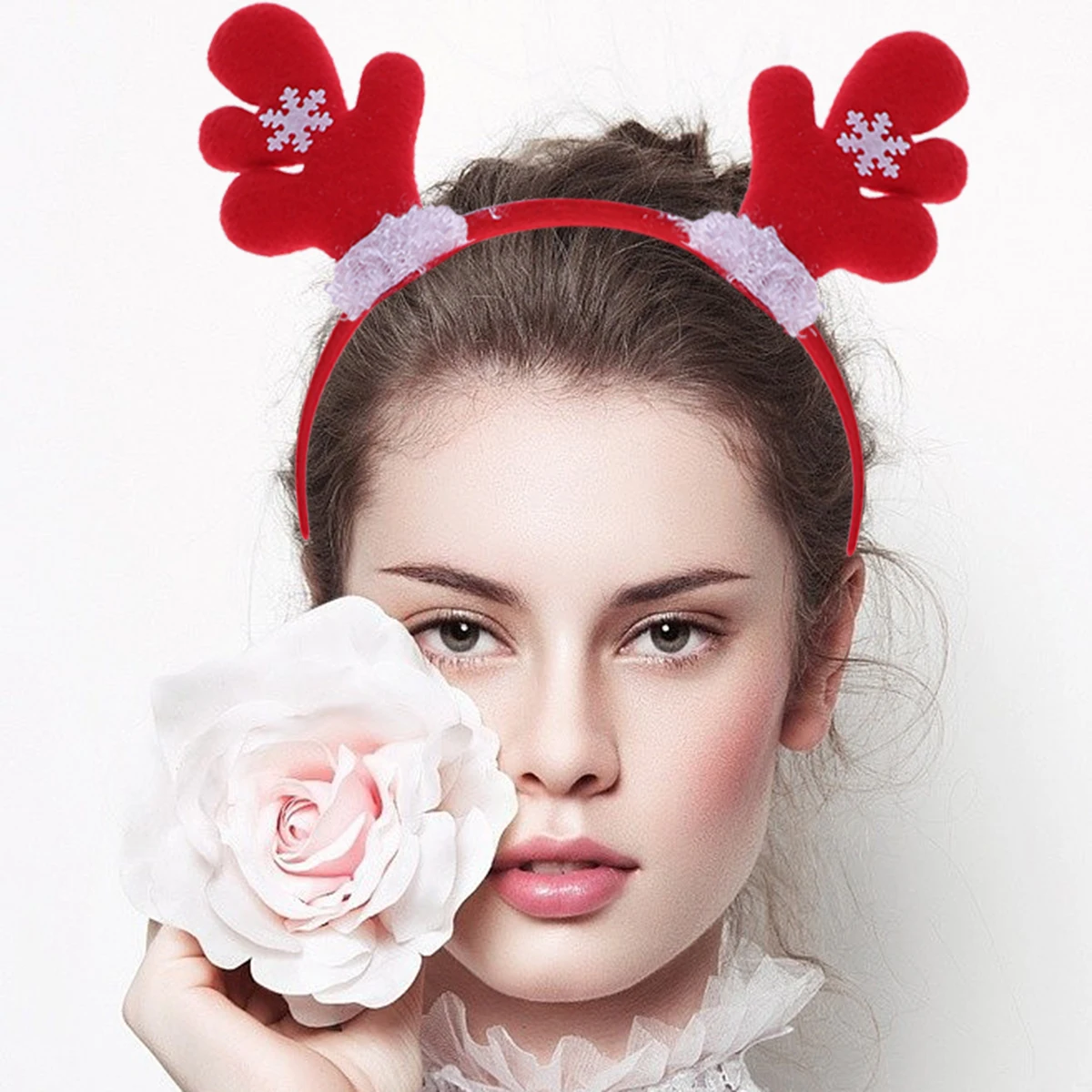 

6pcs Christmas Hair Bands Deer Antler Hair Hoops Party Headdress Lightweight Comfortable Non-Fading Gift For Kids Adults