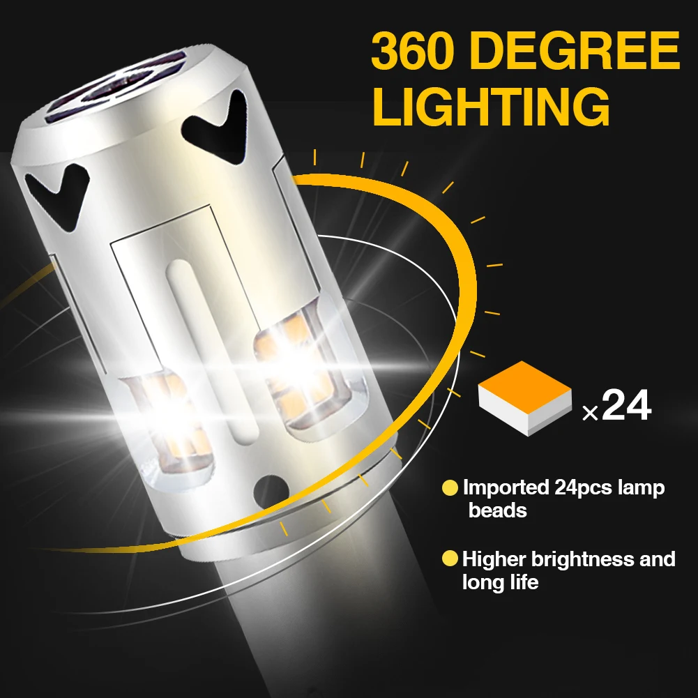 

1PC 1156 BA15S P21W BAU15S PY21W LED Turn Signal Light Bulb T20 7440 Amber No Hyper Flash Plug And Play Canbus For Car/Motocycle
