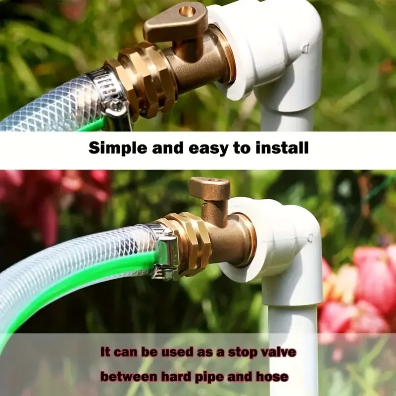 1PC Brass Garden Hose Single Way Ball Valve Garden Water Pipe with Switch Shut-off Valve 3/4Inch  Hose Fitting