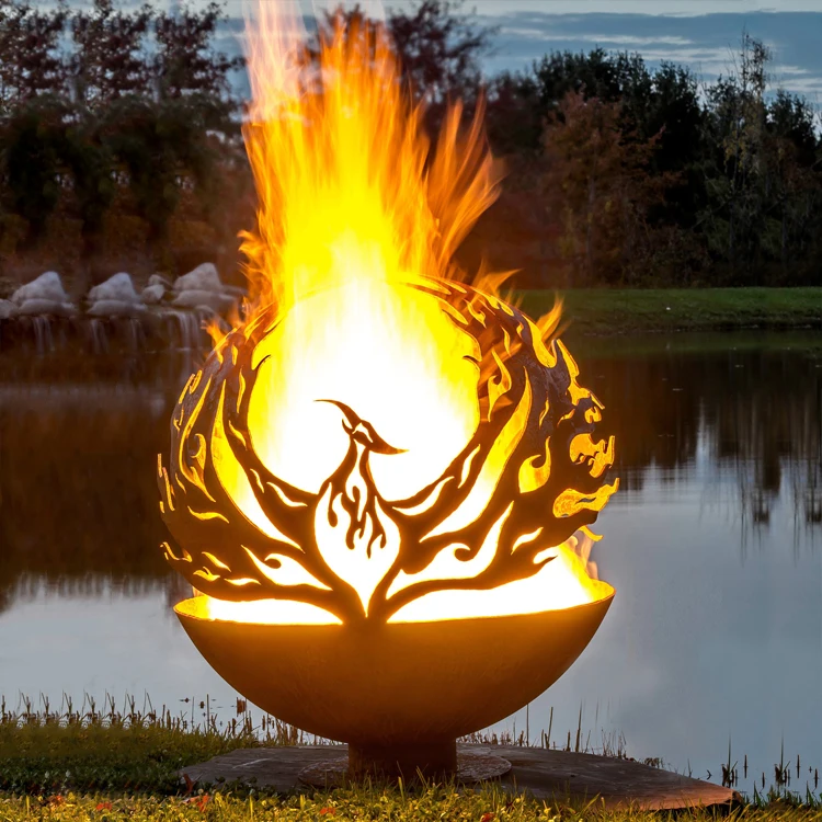 Mech Bonfire Laser Cutting Fire Pit Sphere  Design Fire Ball