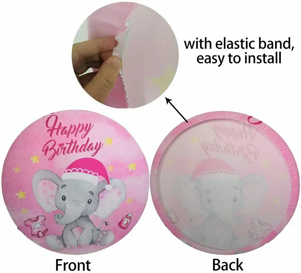 Round Gracies Corner Fabric Backdrop Party Decorations Kids Birthday Cartoon Black Girl Photo Background Cover Circle Cloth