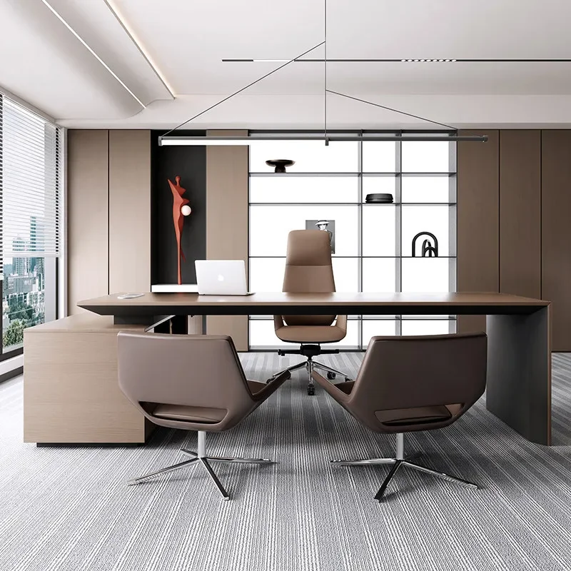 d2 Boss Table President's Table Simple Modern Single Desk Home Premium Sense Leadership Office Desk and Chair Combination