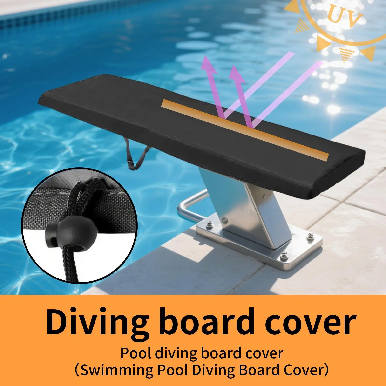 

Diving Board Cover Dust Prevention Diving Board Hardware With Drawstring Tear-Resistant Protector Shield Heat Insulation