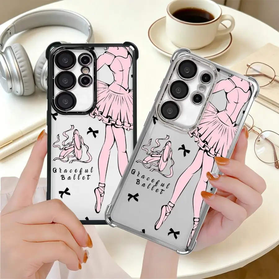 Case for Samsung Galaxy S26 Ultra S24 S20 FE S22 Ultra S24Ultra S25 Edge S25Ultra S23 S21 Plus Phone Cover Ballerina