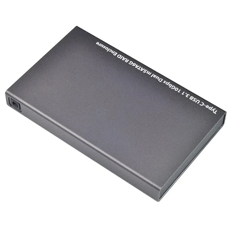 Type-C to 2 mSATA 3.0 Portable Mobile HDD Enclosure Box Case SSD Type C to USB 3.1 Gen2 10Gbps Dual mSATA RAID Adapter for PC