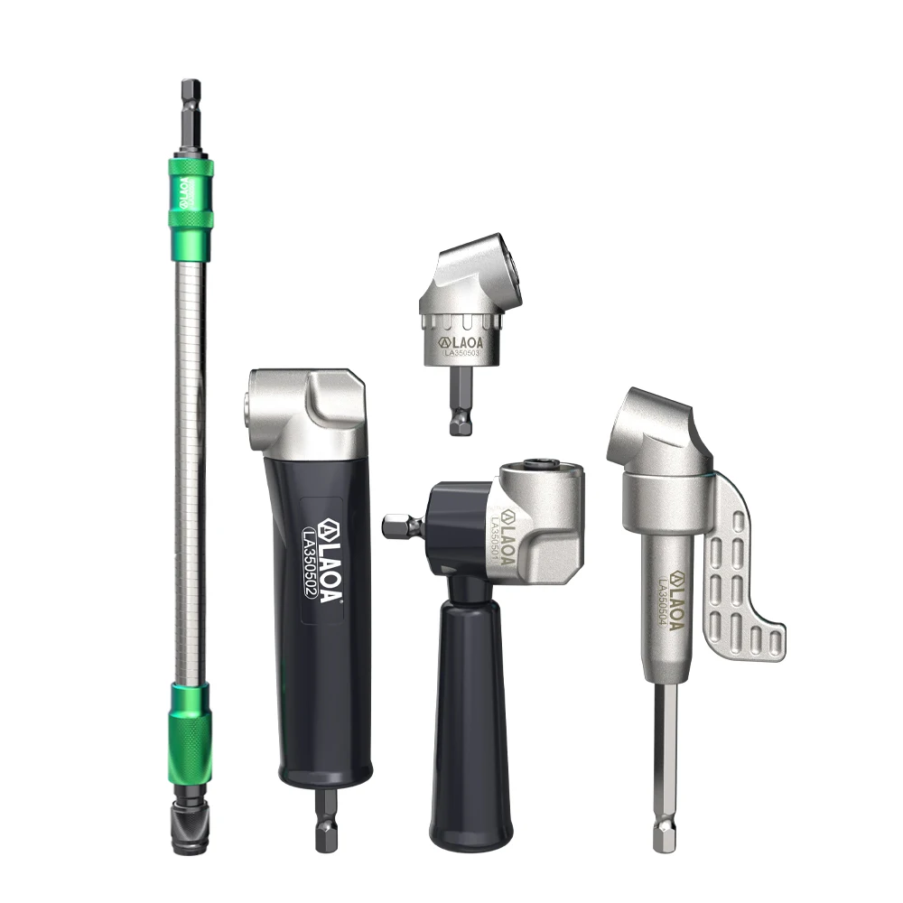 LAOA Right Angle Drill Adapter Multi-Angle Screwdriver Bit Holder with Strong Magnet 90° Corner Drive Tool for Electric Drill