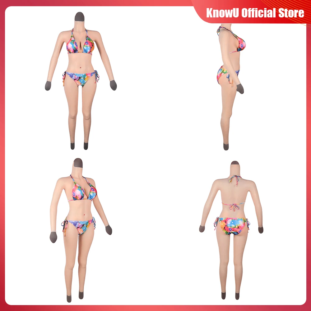 KnowU-Silicone Nine with Arms D Cup Bodysuit Silicone Large Breasts for Male to Female, Transgender, Queen's New Clothes Cosplay