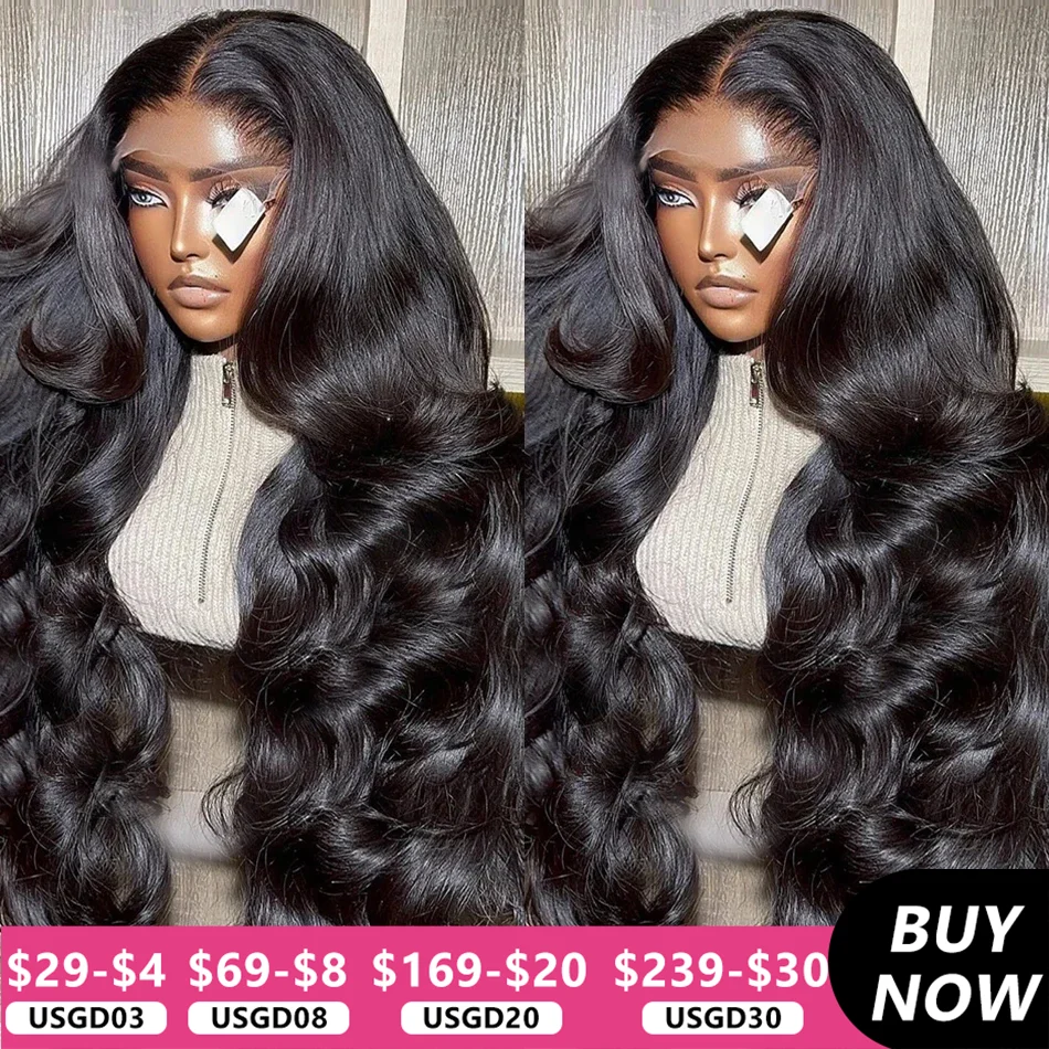 

MYLOCKME 13x4 Body Wave Lace Front 100% Human Hair Wig 180% Indian Remy 13x6 Transparent Hd Lace Frontal Wigs For Black Women