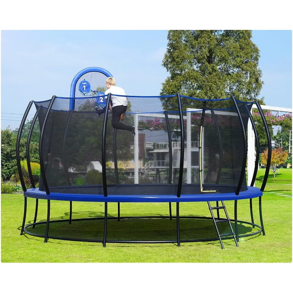 1800LBS No-Gap Trampolin mit Sicherheitsnetz & rutschfester Leiter für den Außenbereich, Garten, Kinder, Familienspaß, individuell anpassbar